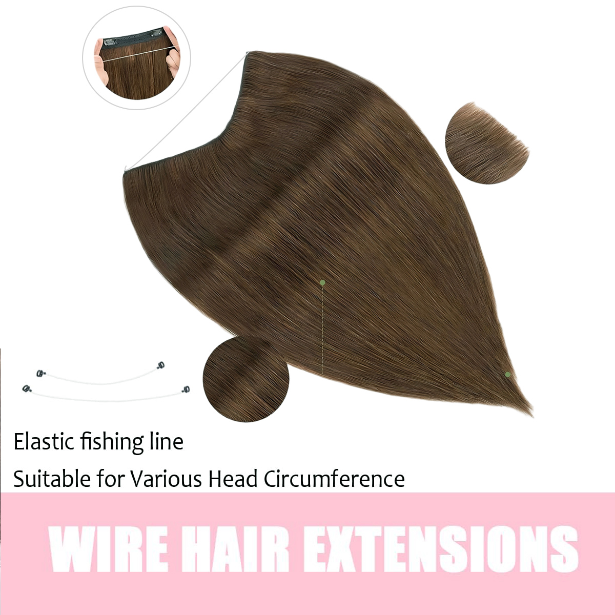 Invisible Halo Hair Extensions - Seamless Clip In Hair Extensions Human Hair recension och pris