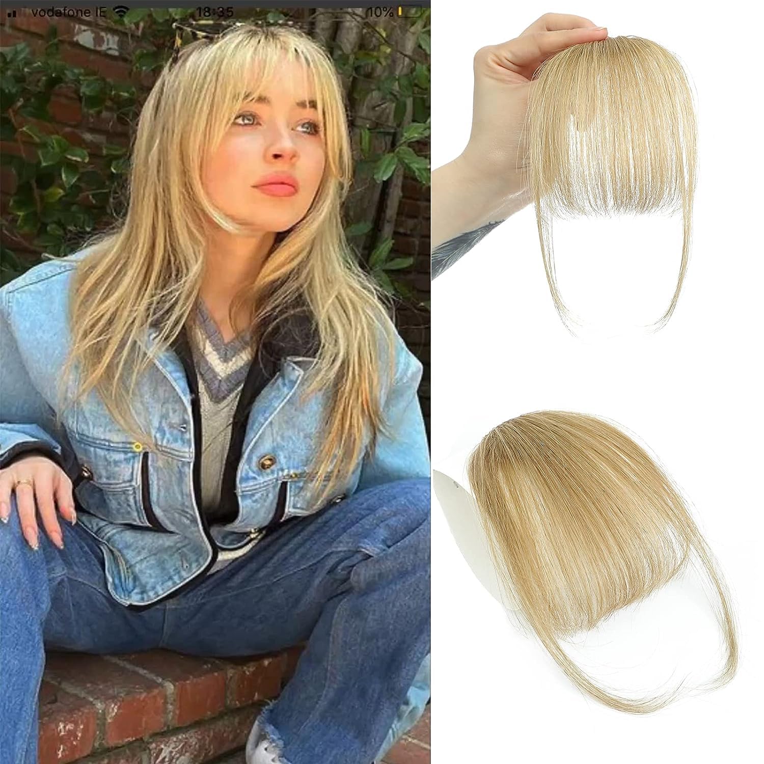100% Human Hair Wispy Bangs Cl - Seamless Clip In Hair Extensions Human Hair recension och pris