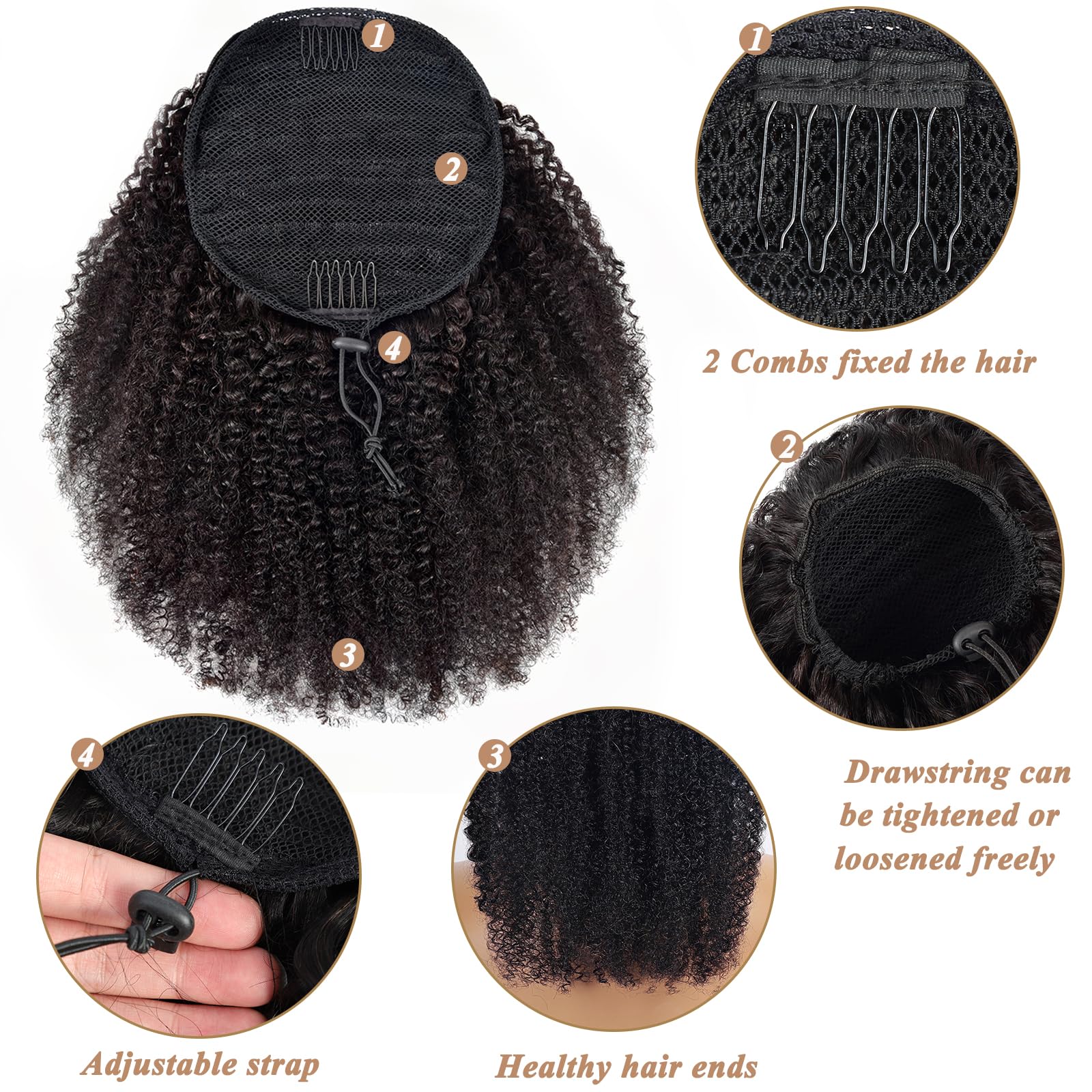 Drawsting Ponytail Extension H - Seamless Clip In Hair Extensions Human Hair recension och pris