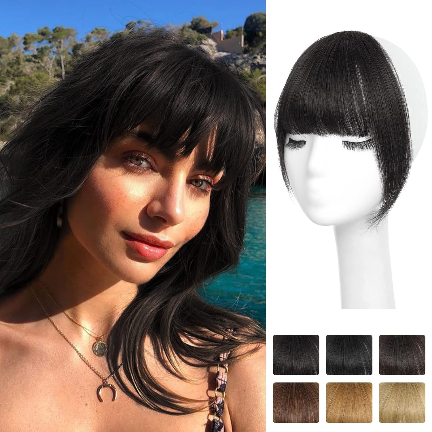 100% Human Hair Bangs Clip-In  - Seamless Clip In Hair Extensions Human Hair recension och pris