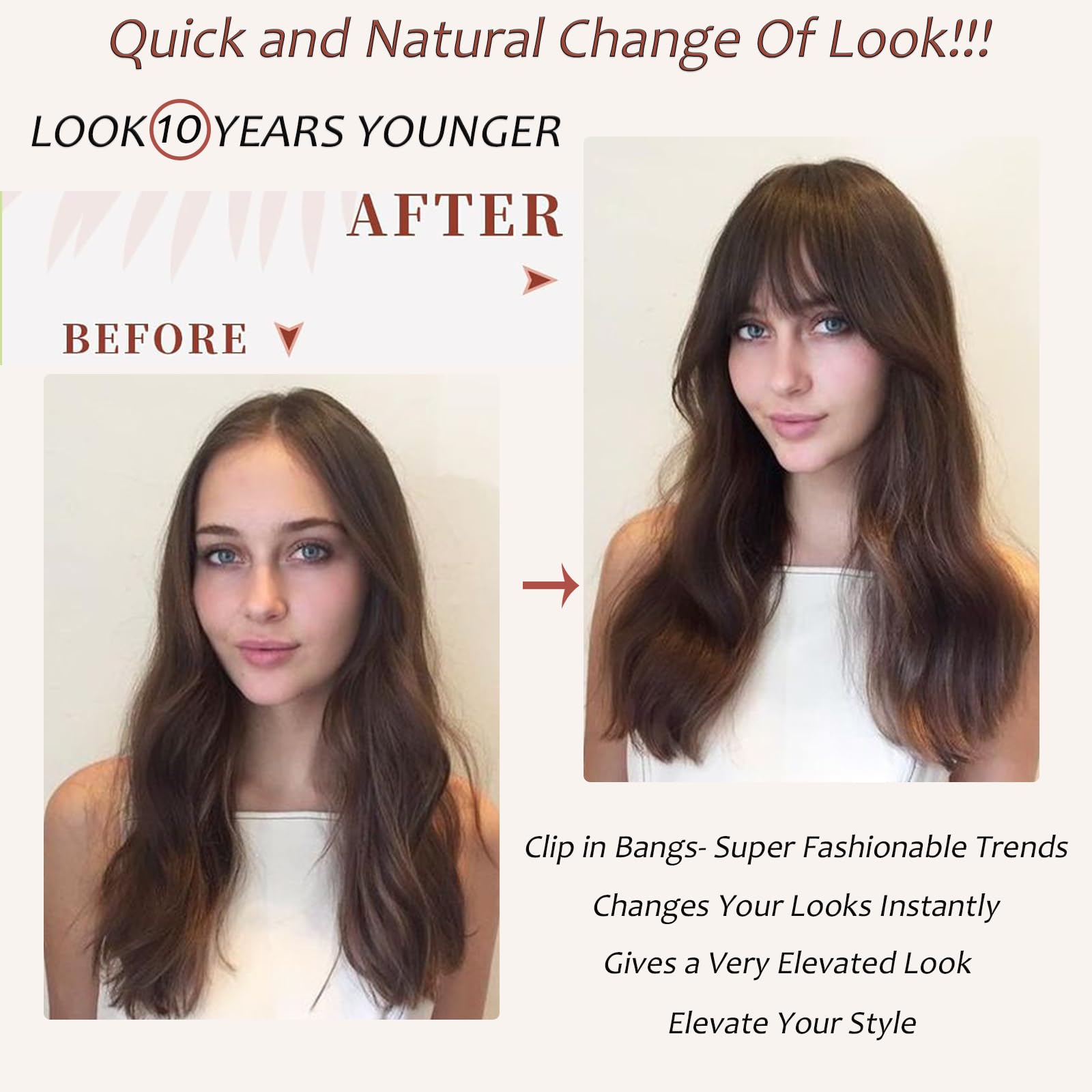 100% Human Hair Bangs Clip-In  - Seamless Clip In Hair Extensions Human Hair recension och pris