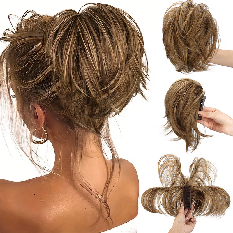 Synthetic Claw Clip Ponytail E - Claw Clip Messy Bun Hair Piece recension och pris