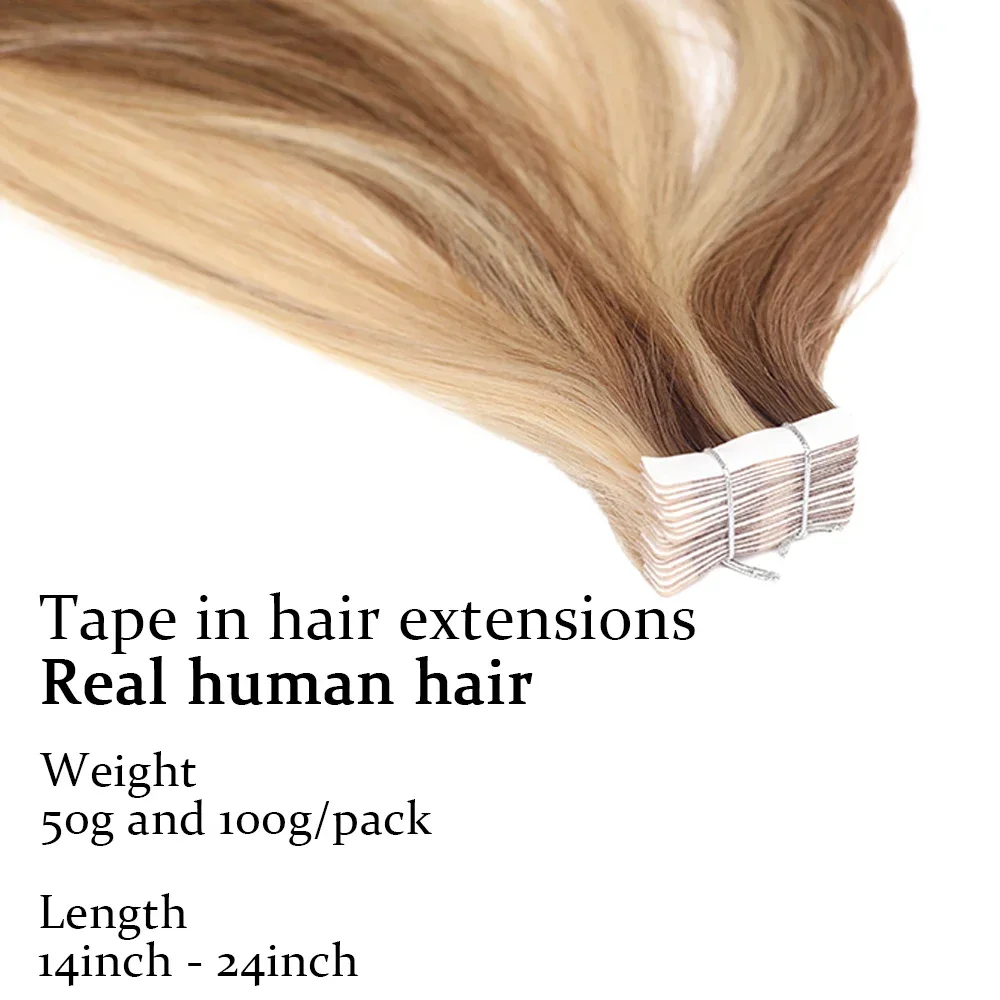 Tape In 100% Real Remy Human H - Invisible Tape In Extensions Real Hair recension och pris