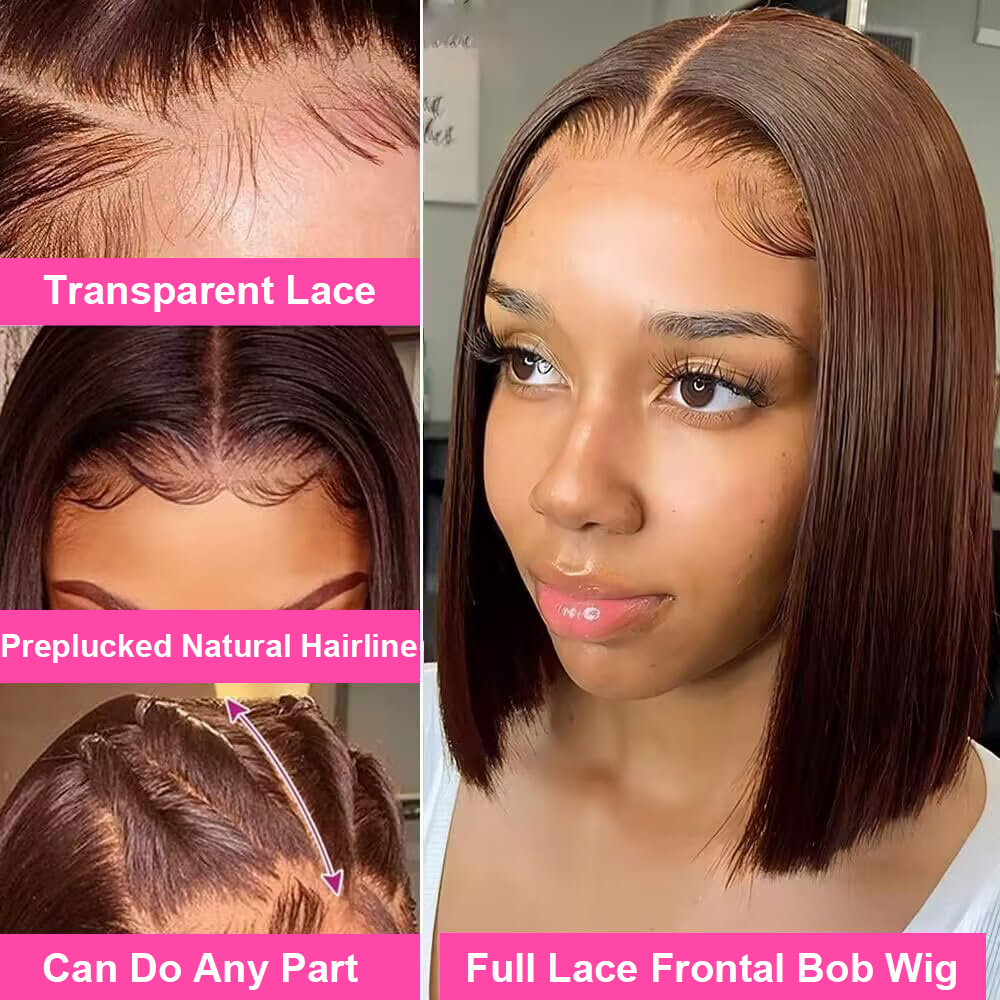 Straight Bob Lace Front Wig Hu - Glueless Wear And Go Human Hair Wig recension och pris