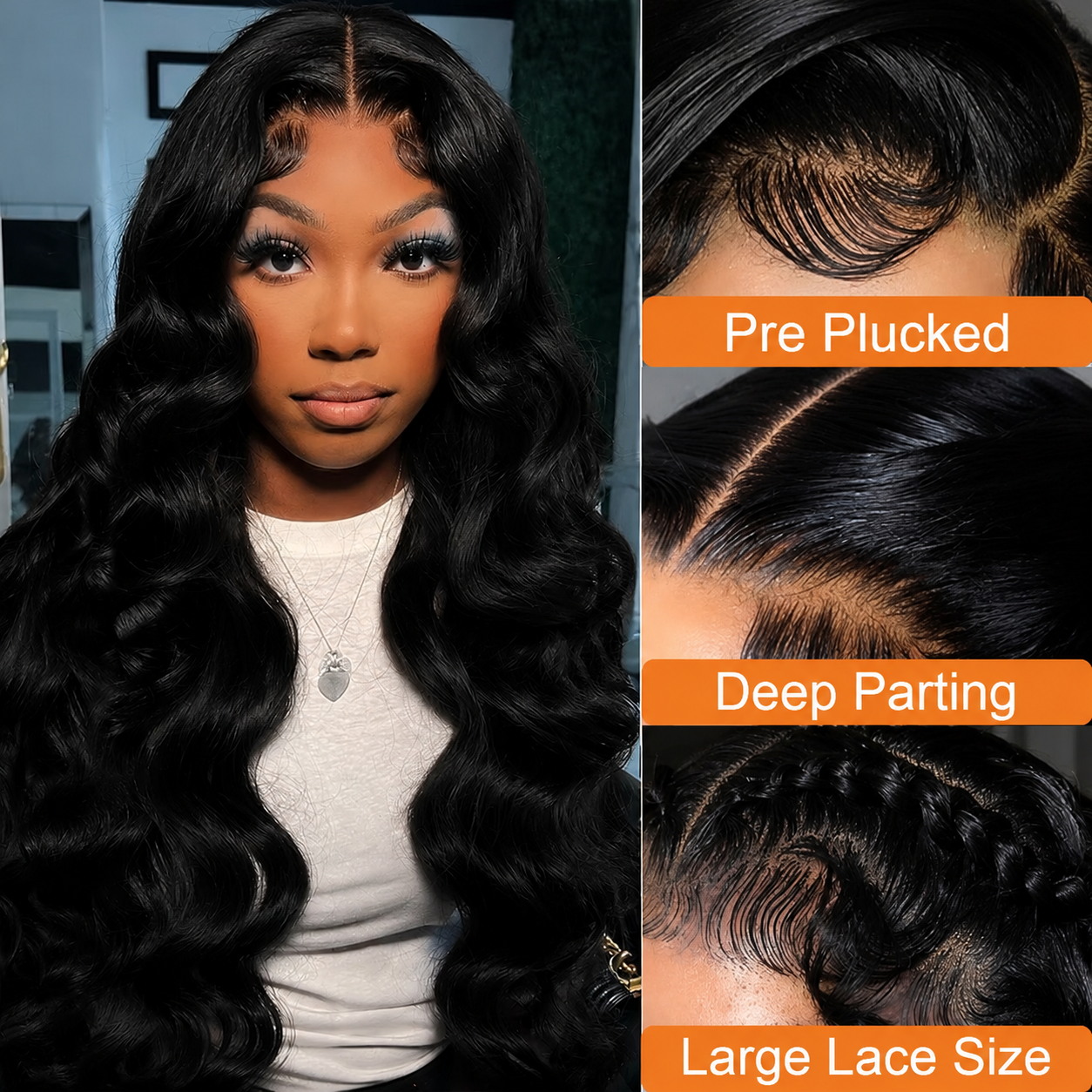 34 inch 13x4 HD Transparent La - Hd Lace Frontal Wig Human Hair Pre Plucked recension och pris
