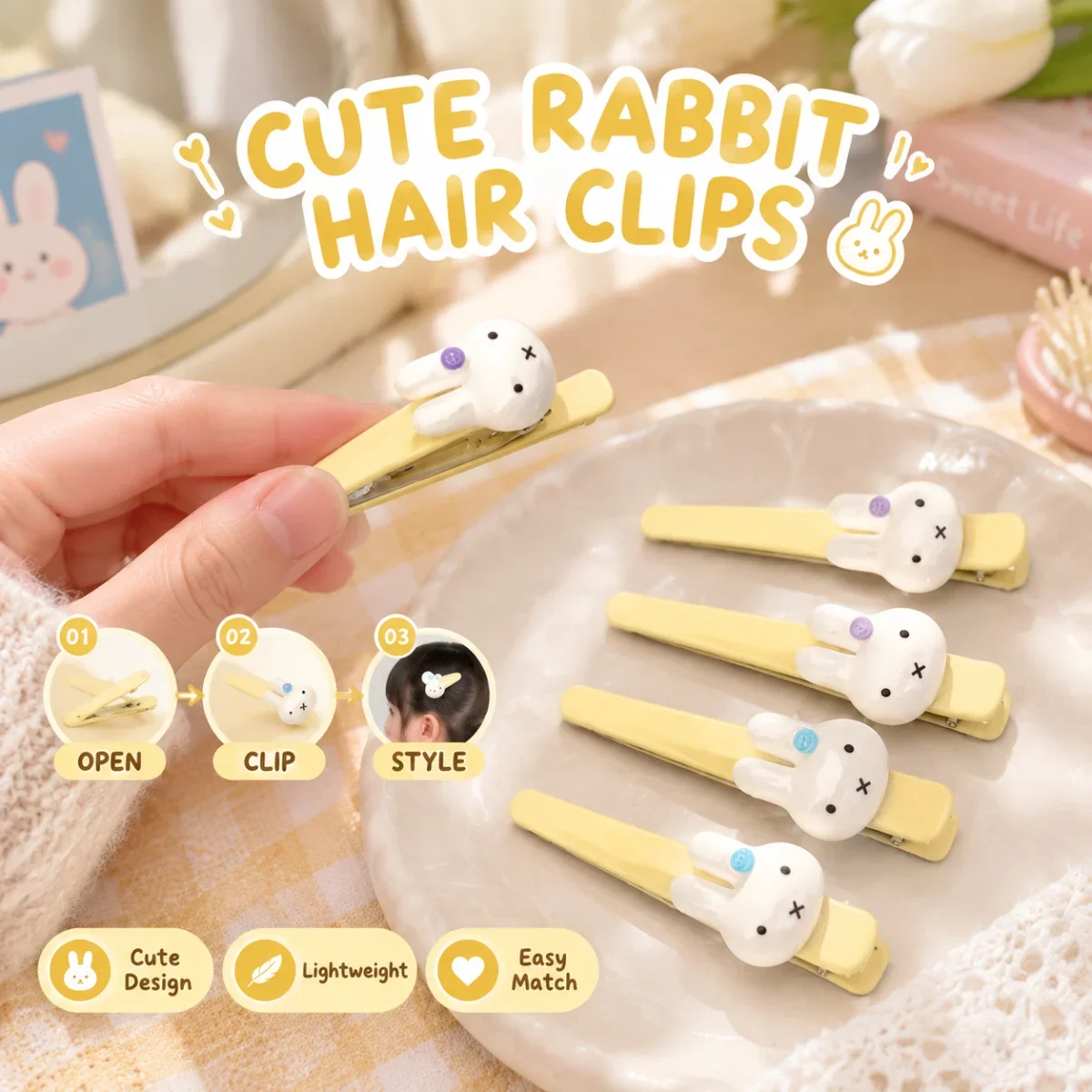Miffy Rabbit Fringe Hair Clip  - Hair Bundles recension och pris