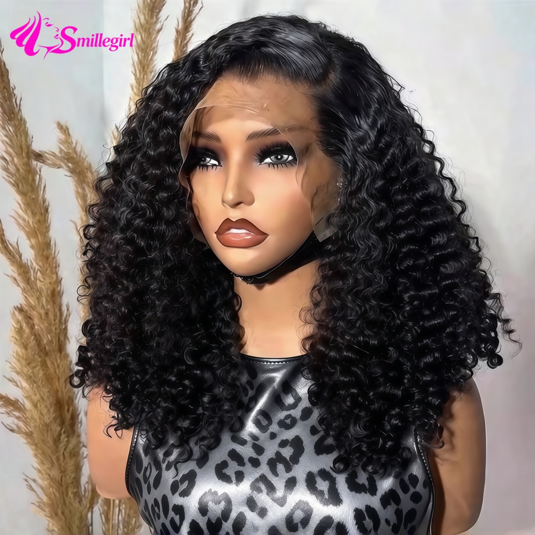 Curly Short Bob 200% Density 1 - Pre Parted 13X4 Lace Front Bob Wig recension och pris