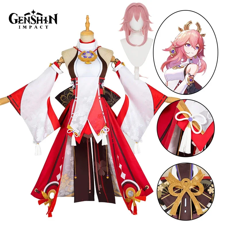 Yae Miko Cosplay Costume Game  - Synthetic Wigs recension och pris