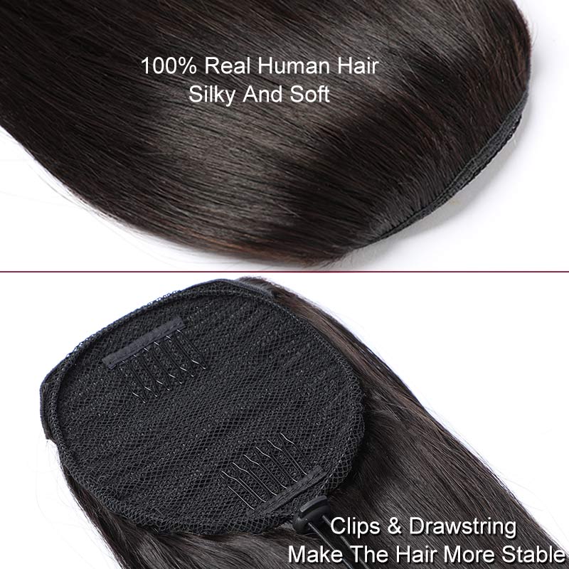 Body Wave Drawstring Ponytail  - Seamless Clip In Hair Extensions Human Hair recension och pris