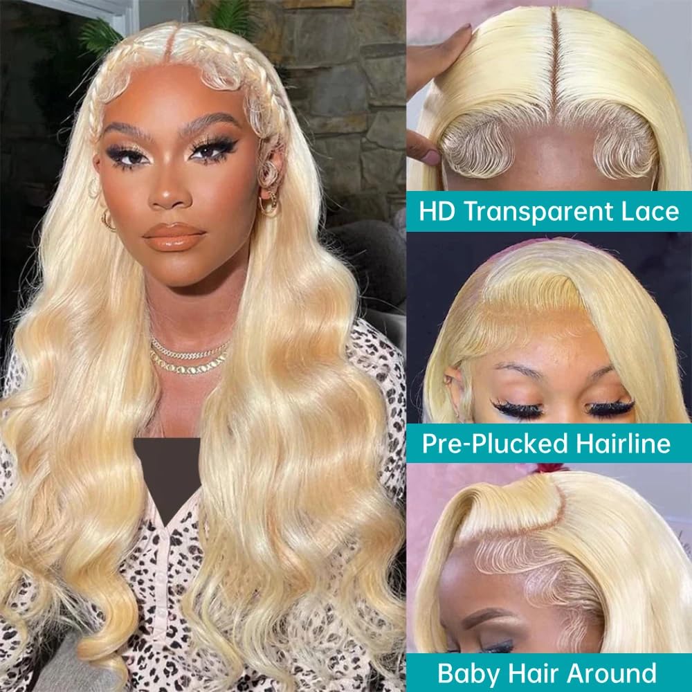 200% Density Straight Silky 61 - 613 Blonde Body Wave Lace Front Wig recension och pris