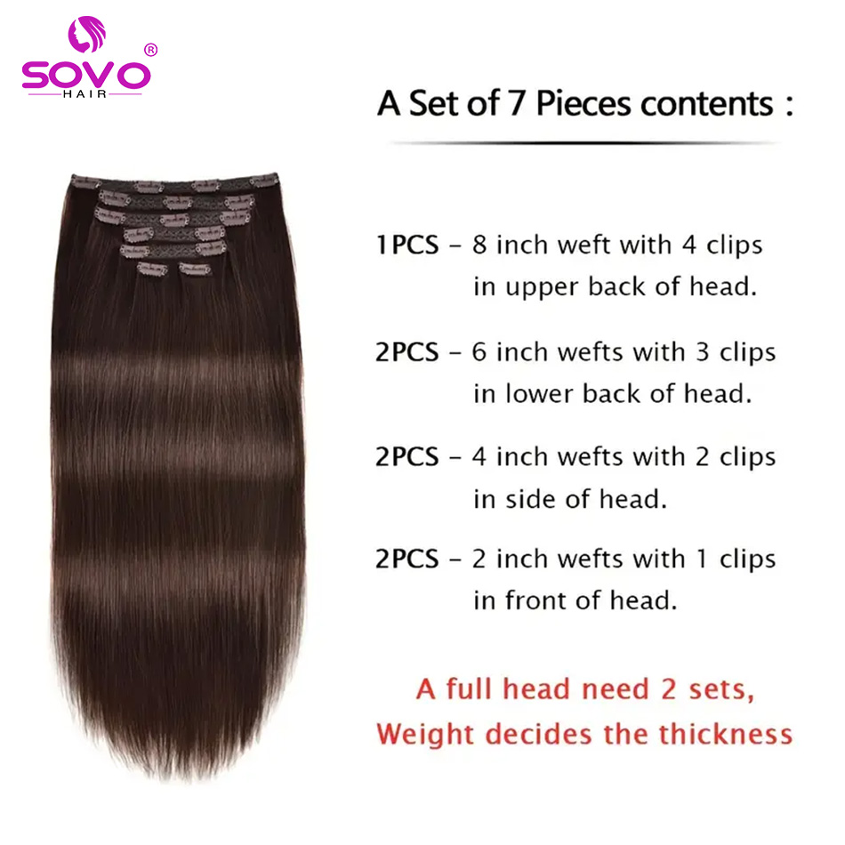 Clip-In Hair Extensions 100% R - Seamless Clip In Hair Extensions Human Hair recension och pris
