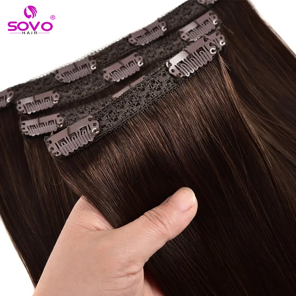 Clip-In Hair Extensions 100% R - Seamless Clip In Hair Extensions Human Hair recension och pris