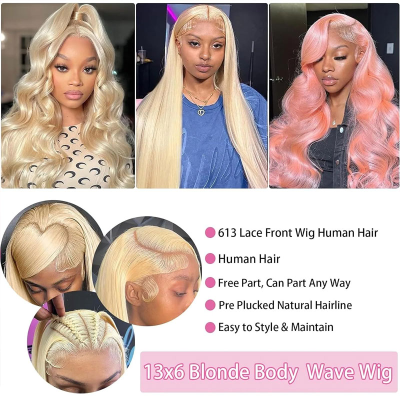 613 Hd Lace Frontal Wig 13x6 B - 613 Blonde Body Wave Lace Front Wig recension och pris