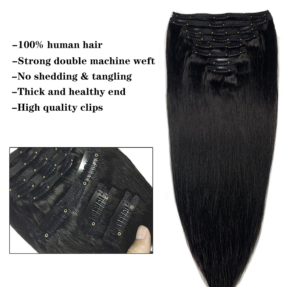 Clip in Hair Extensions Straig - Invisible Tape In Extensions Real Hair recension och pris