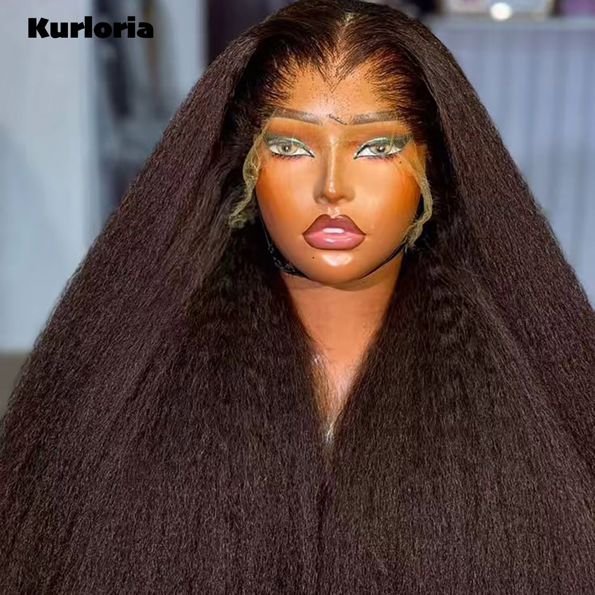 Natural Black 400 Density Kink - Glueless Wear And Go Human Hair Wig recension och pris